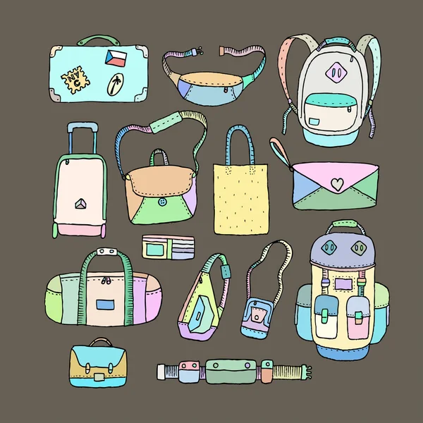 Ensemble de sacs à croquis . — Image vectorielle