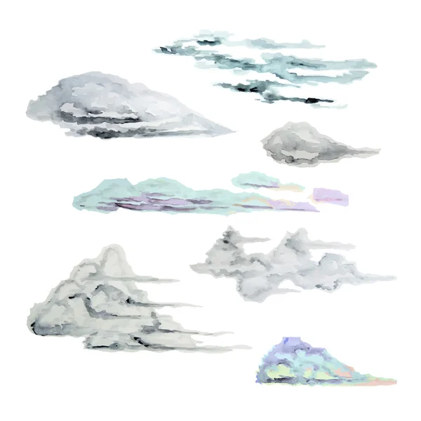 Modèle sans couture avec des nuages d'aquarelle . — Image vectorielle