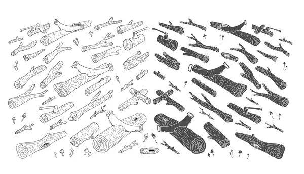 Baumstämme. Holz. Wald. — Stockvektor