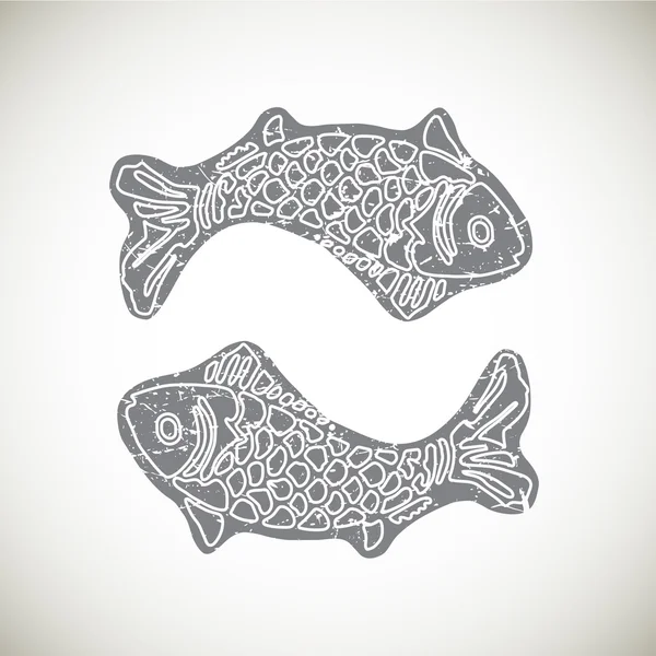 Yin-Yang símbolo en forma de peces . — Vector de stock