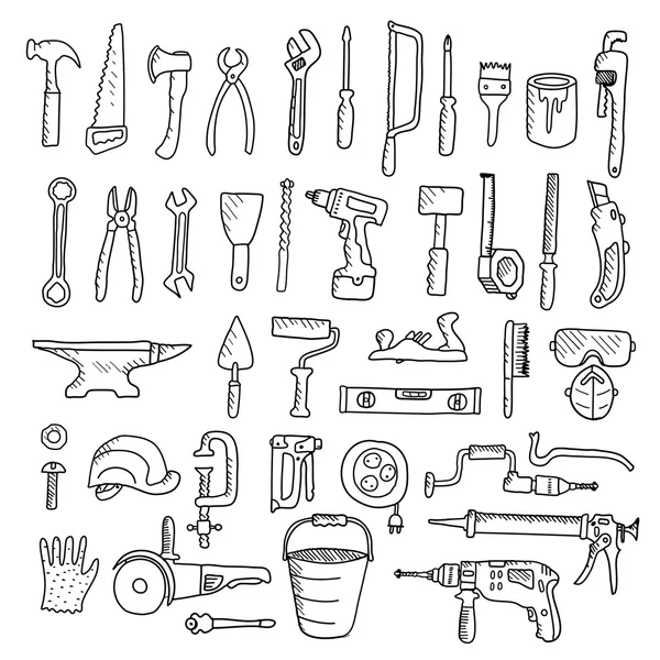 Collection d'outils de construction. — Image vectorielle