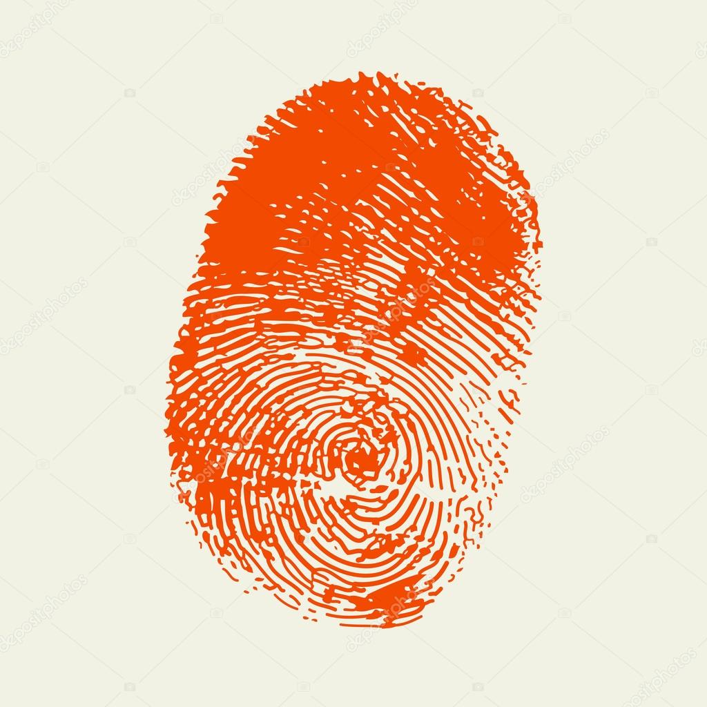 Finger print . Red color.