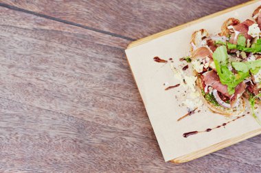 lezzetli gurme bruschetta ahşap tablo