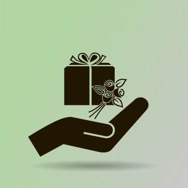 Gül ve hediye ile el