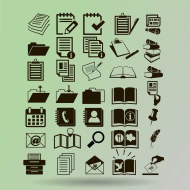 Belge simgeleri düz tasarımı 