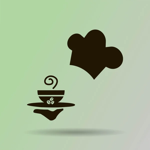 Servido icono taza de café — Vector de stock