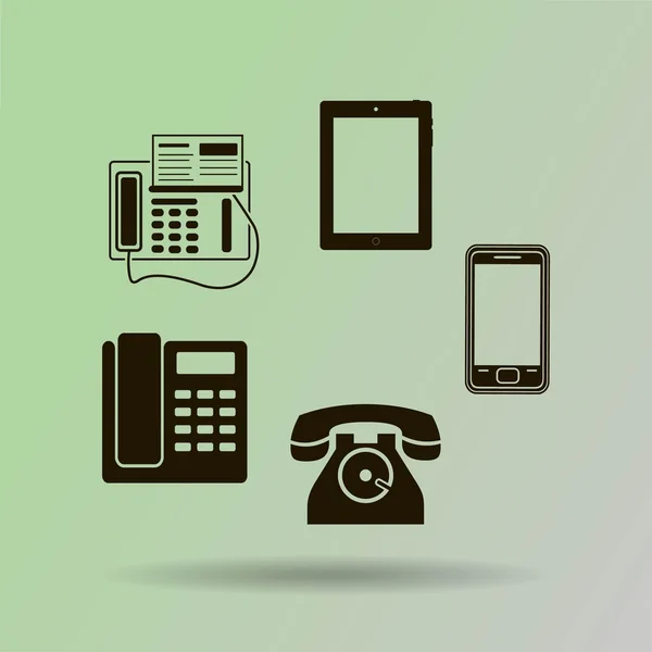 Symbole für Telefone — Stockvektor