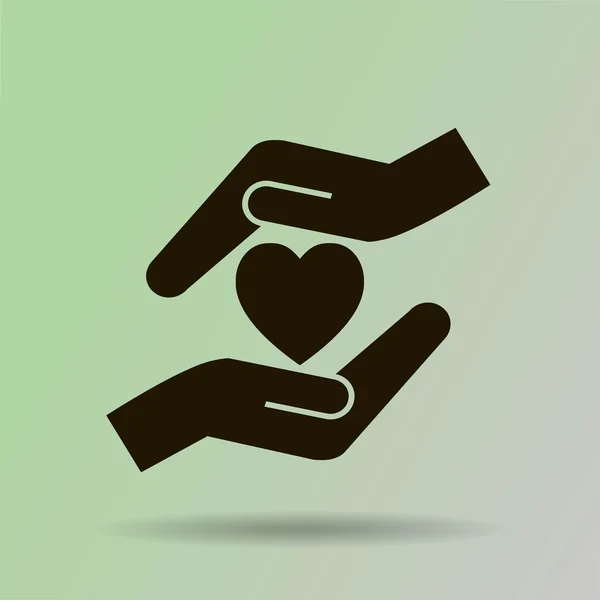Srdce v lidských rukou — Stockový vektor