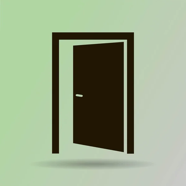 Puerta icono web diseño plano — Vector de stock