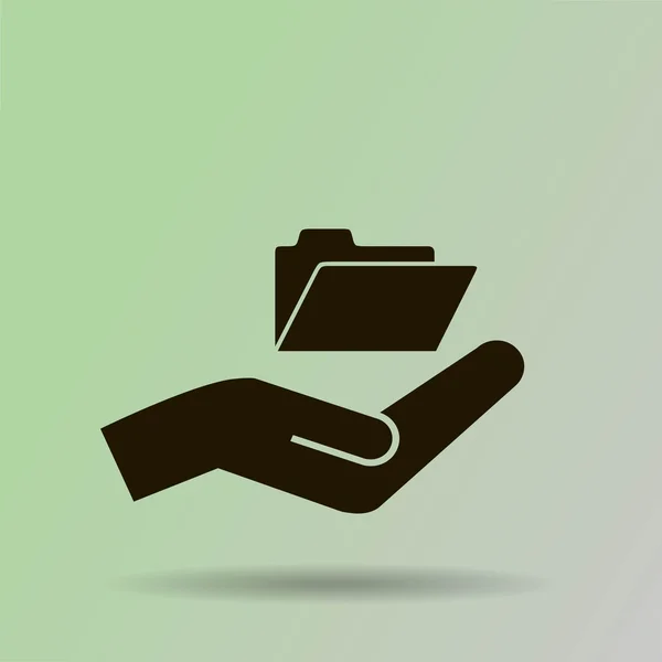 Folder w ikonę dłoni — Wektor stockowy