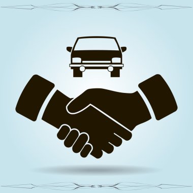 el sıkışma ve araba simgesi
