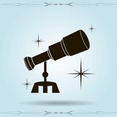 Telescope icon illustration clipart