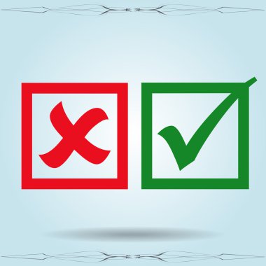 kontrol işareti, kene, Evet, Hayır