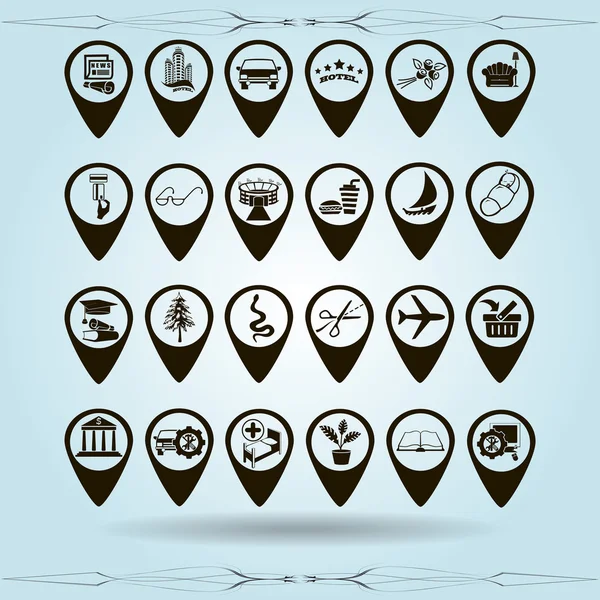 Map pointer  icons — Stock Vector