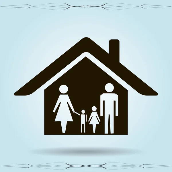 Kinderen silhouet familie pictogram. — Stockvector