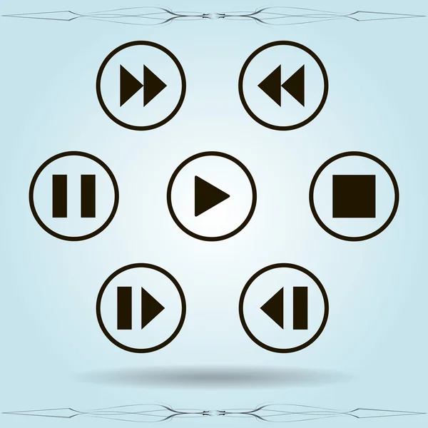 Media player control buttons — Stock Vector