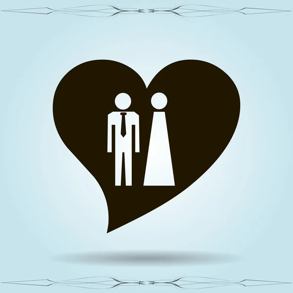 Ikona s mužem a ženou — Stockový vektor