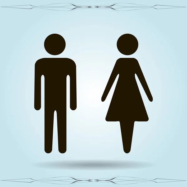 Pictogram met man en vrouw — Stockvector