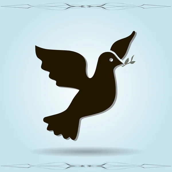Icono de pájaro paloma — Archivo Imágenes Vectoriales