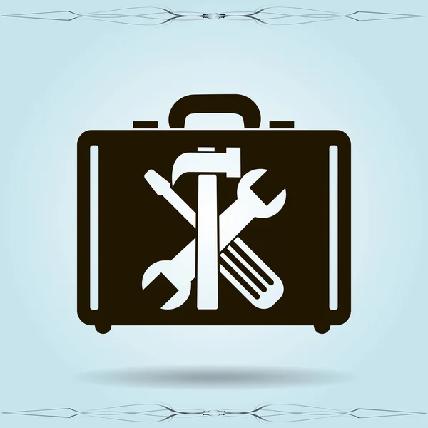 Herramientas en el icono de la bolsa — Vector de stock