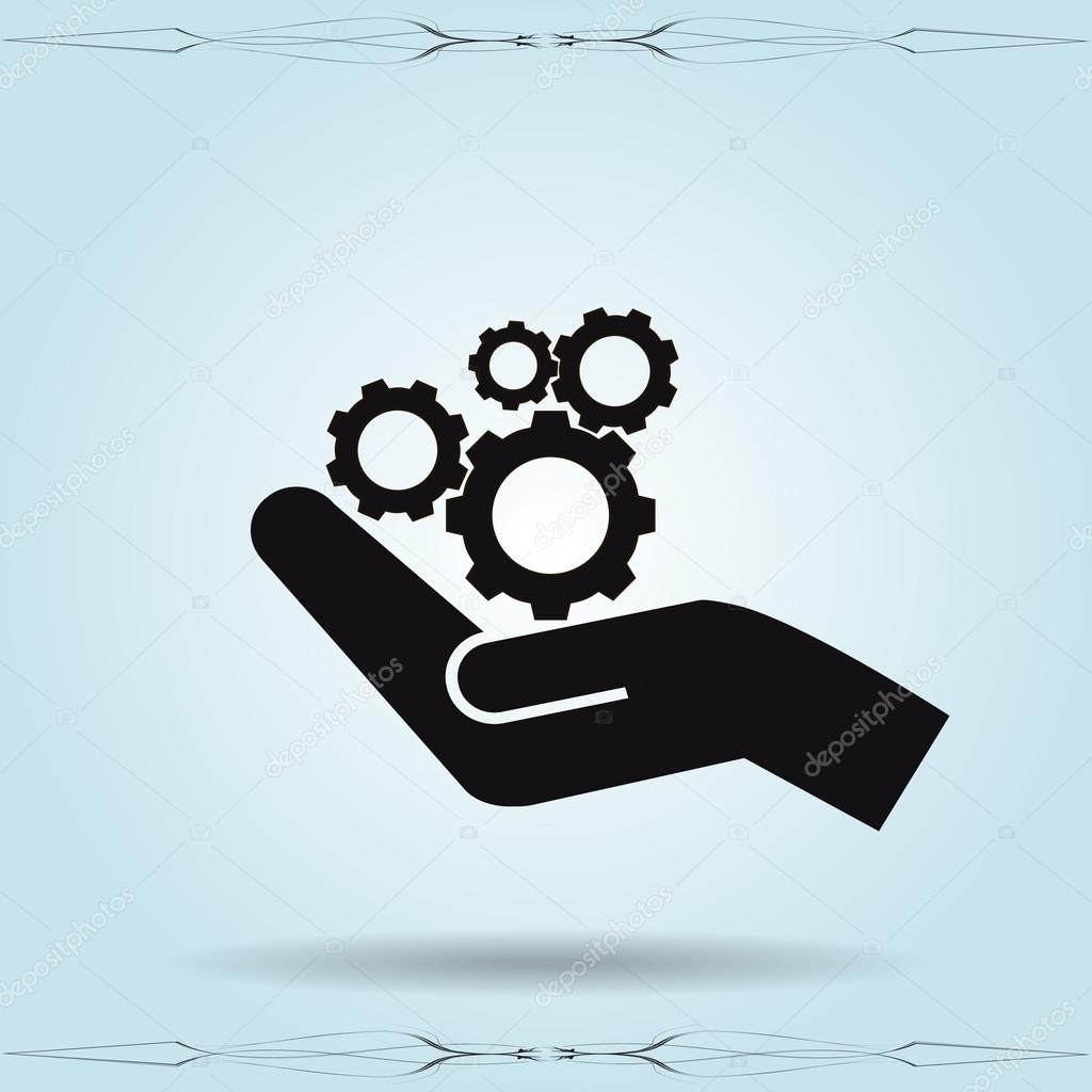 hand and mechanism  icon