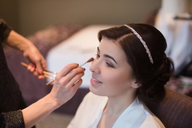 Güzel saç makyaj kadınla