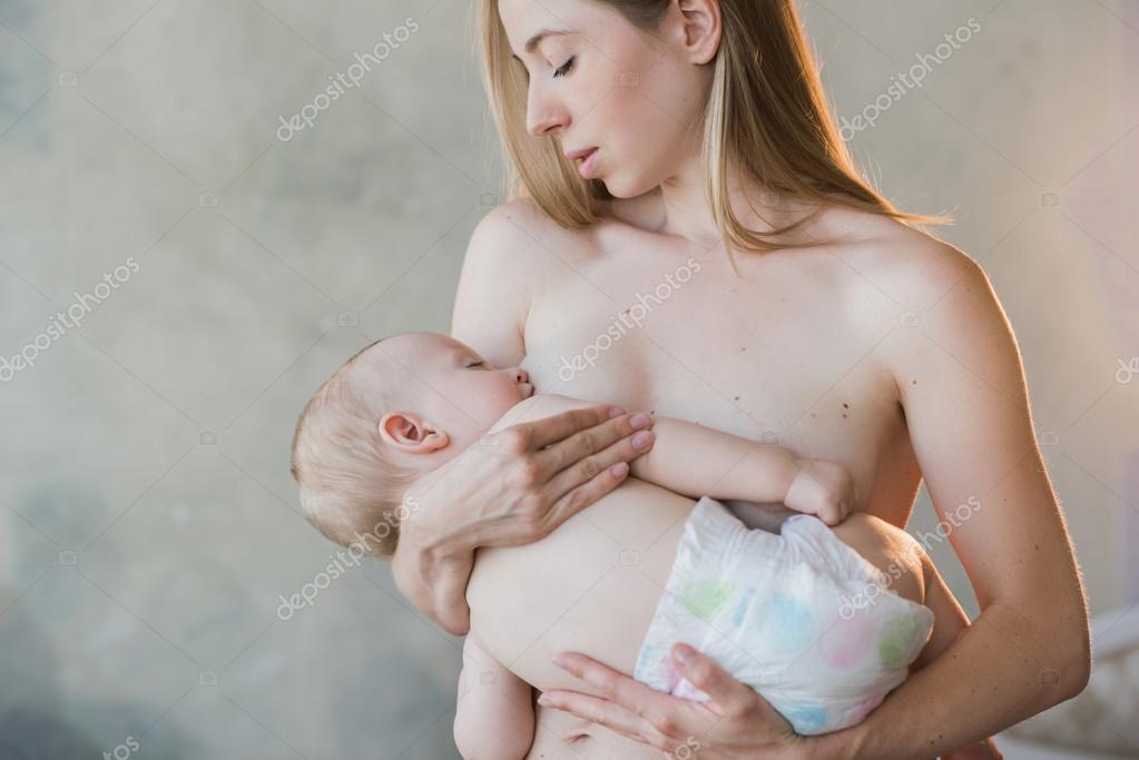 beautiful mother breastfeeding