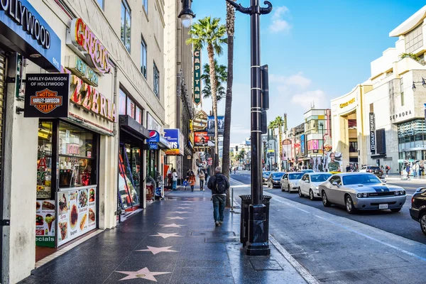 View of Hollywood Boulevard at sunset