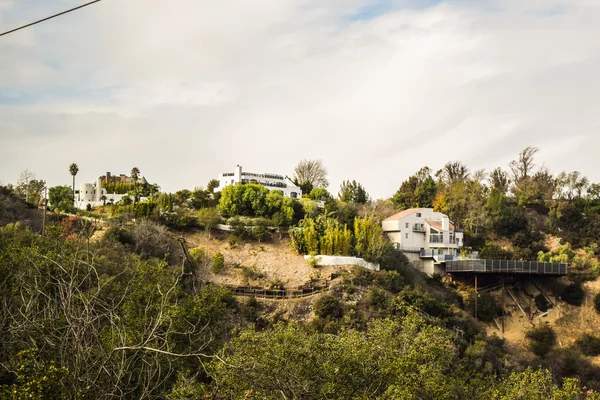 Vista aérea de la ciudad de Los Ángeles desde el parque Runyon Canyon Mountain View — Foto de Stock