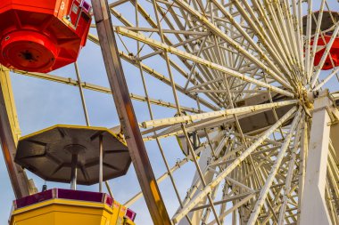 The roller coaster at the amusement park on the Santa Monica Pier in Santa Monica, California