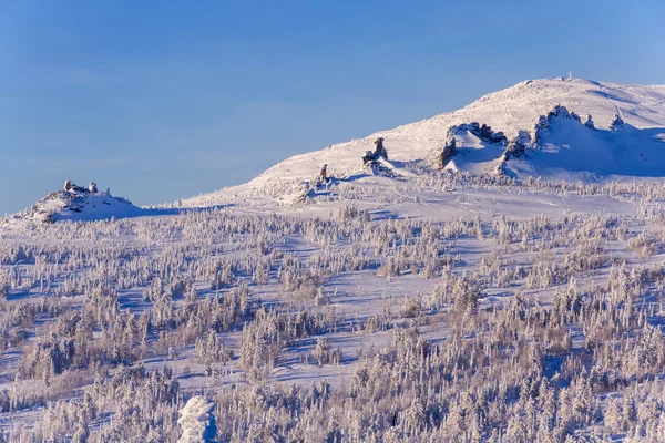 Winter sunset from the mountain top — Stock Photo, Image