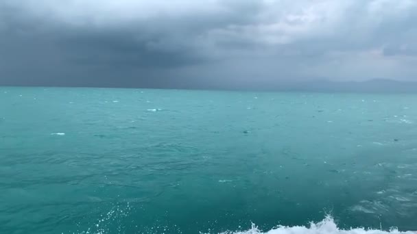 Vista Panorámica Del Mar Desde Ferry — Vídeos de Stock
