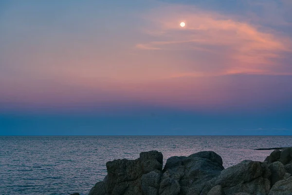 Vacker Solnedgång Över Havet — Stockfoto