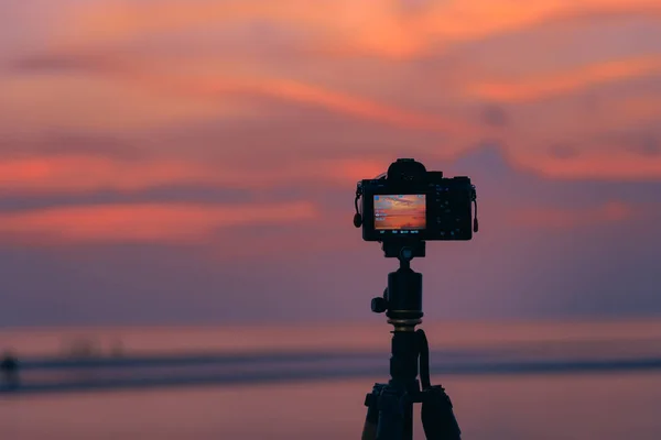 Puesta Sol Playa — Foto de Stock