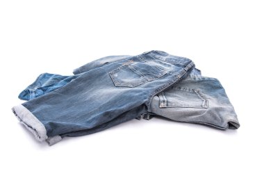 Eski kısa jean izole