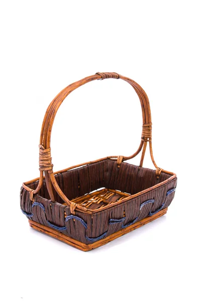 Порожній подарунковий дерев'яний кошик — стокове фото
