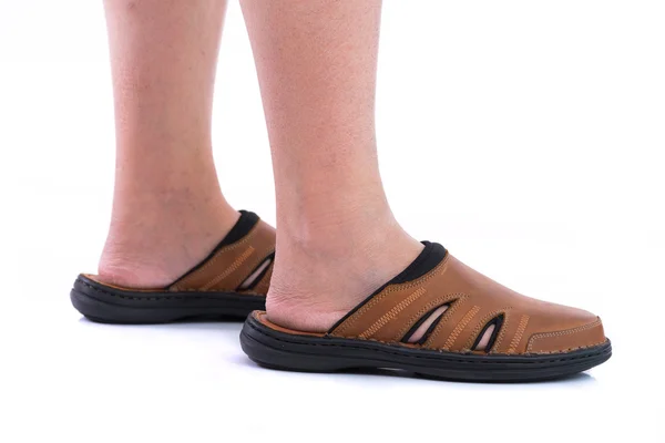 Brown leather sandal — Stock Photo, Image