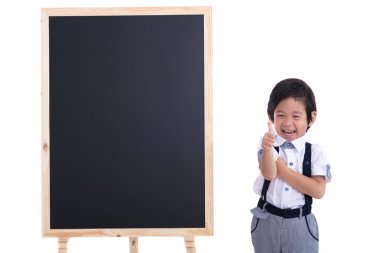 Akıllı Asyalı çocuk izole