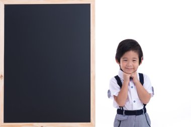 Akıllı Asyalı çocuk izole