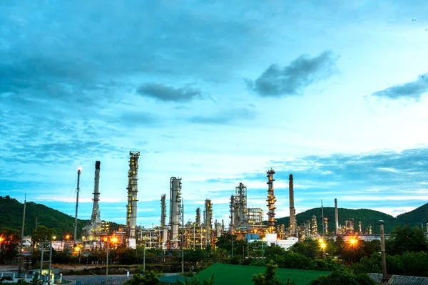 Oil refinery gas petrol plant industry with crude tank, gasoline supply and chemical factory. Petroleum barrel fuel heavy industry oil refinery manufacturing factory plant. Refinery industry concept