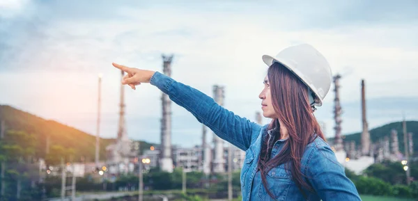 Banner Mulher Engenheiro Empresário Construtor Trabalhador Indústria Engenheira Panorâmica Mulher — Fotografia de Stock