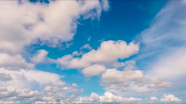 Timelapse Błękitne Niebo Biała Chmura Jasne Przejrzyste Zachmurzone Krajobrazy Piękny — Wideo stockowe
