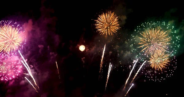 Fuochi Artificio Festeggiare Anniversario Felice Anno Nuovo 2021 Luglio Festa — Foto Stock