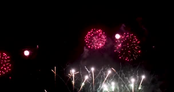 Fuegos Artificiales Celebran Aniversario Feliz Año Nuevo 2022 Julio Festival — Vídeos de Stock