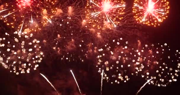 Colorato Vibrante Fuoco Artificio Festeggiare Anniversario Felice Anno Nuovo 2022 — Video Stock