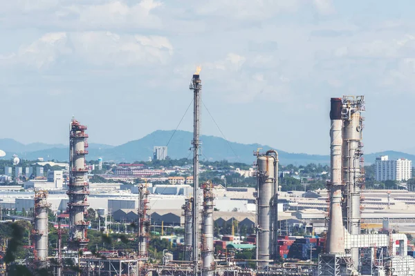 Przemysł Gazowniczy Rafinerii Ropy Naftowej Surowcem Zaopatrzeniem Benzynę Fabryką Chemiczną — Zdjęcie stockowe
