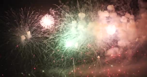 Feu Artifice Célébrer Anniversaire Bonne Année 2022 Juillet Fête Des — Video