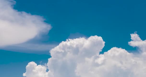 여름철에는 푸르스름하고 구름을 하늘을 배경으로 아름다운 구름이 펼쳐져 Timelapse Panorama — 비디오
