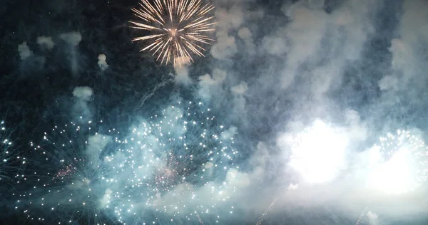 Fajerwerki Świętują Rocznicę Szczęśliwego Nowego Roku 2022 Lipca Festiwalu Wakacyjnego — Zdjęcie stockowe