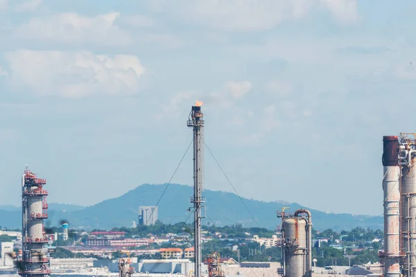 Odvětví Ropných Rafinérských Benzinových Závodů Zásobami Ropy Benzínem Chemickou Továrnou — Stock fotografie